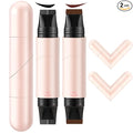 2 PCS Dual-Ended Eyeliner Stamp, Foldable Winged Liner Stamp, Easy to Apply Cat Eye Stamp with L/R Markings, Smudge-Resistant, Beginner-Friendly Winged Eyeliner (Black & Brown)