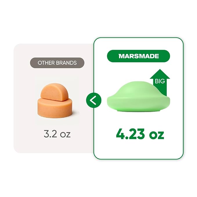 MARS MADE Tea Tree Shampoo Bar 2.0 - Hydrating & Moisturizing Natural Hair Soap Bar Shampoo for Excess Oil Build-Up & Scalp Nourishment - Bathing Soap Solid Shampoo for All Hair Types (120g, 4.23oz)
