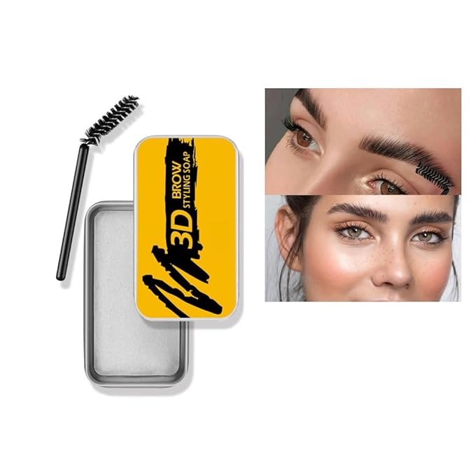 Soap Brows Kit,1Pcs/Set Eyebrow Freeze Styling Wax,Waterproof Long-lasting Eyebrows Enhancer Shaping Clear Tint Gel, Eye Brow Makeup Balm Pomade Cosmetics (1pc 02#)