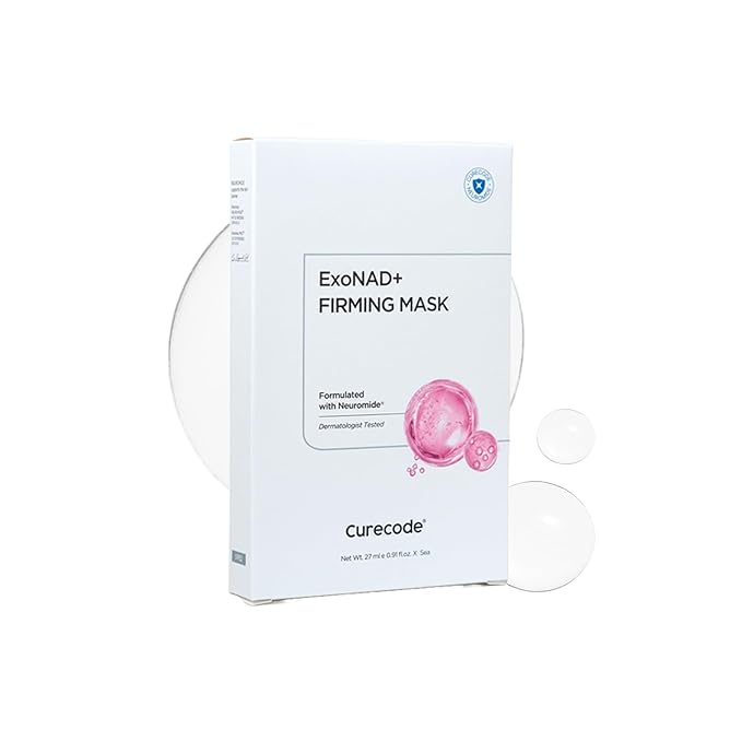 ExoNAD+ Firming Mask 27ml x 5EA, Visible Hydration & Ridiance, Skin Elasticity & Brightening, Contains Neuromide, NAD+, Plant Exosomes, Skin Barrier Repair, Dermatologist Tested