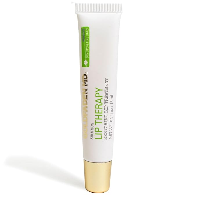 Goldfaden MD Lip Therapy | Restoring Lip Treatment | w/Peptides, Hyaluronic Acid, Fruit Berry Wax, Borage Oil, Rose Hip Oil & Vitamin E | Nourishes, Hydrates & Plumps Appearance 0.5 ﬂ oz / 15 mL