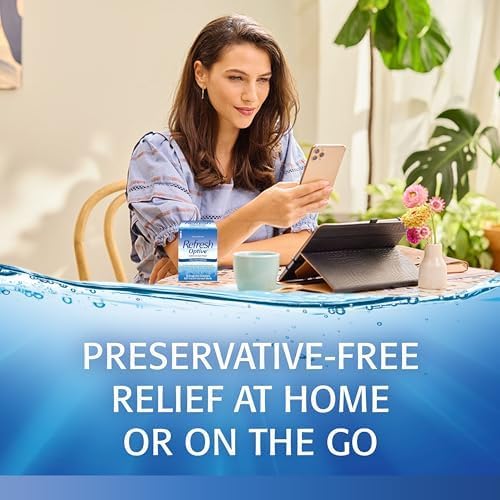 Refresh Optive Lubricant Eye Drops For Dry Eyes, Preservative-Free, 0.01 Fl Oz Single-Use Containers, 30 Count