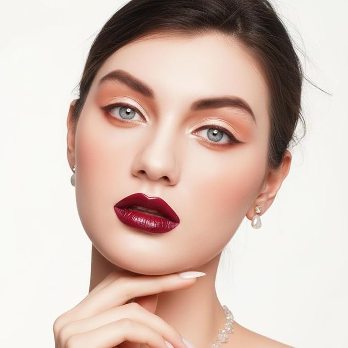 Oulac Color Rich Satin Lipstick - Burgundy Red Full Coverage Lip Color, Creamy Silky-Smooth, Moisturizing, Satin Matte Finish, Infused With Shea Butter, Vegan & Clean Beauty, 4g, SG13 Burgundy
