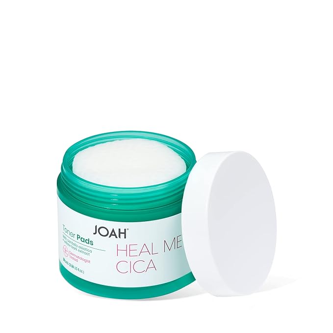 JOAH Heal Me CICA Face Toner Pads, Centella Asiatica for Soothing, Calming, Balancing Sensitive and Irritated Skin, Korean Skincare, Cruelty-Free pH 5.5, Hypoallergenic, 50 Pads