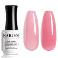 RARJSM Nude Peach Pink Gel Nail Polish Sheer Neutral Skin Tone Color Ice Jelly Rosy Red Pink Gel Polish Transparent Nail GelPolish Soak off UV LED Cured for Home Salon DIY Manicure 15ml Single Bottle