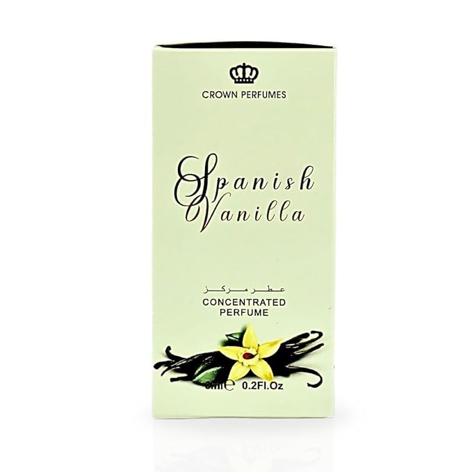 Al-Rehab Spanish Vanilla Perfume Oil 6ML (0.2 Oz) - Arabian Oils For Women - Long Lasting Concentrated Oil - A Luxurious Soft & Sweet Women's Fragrance For An Elegant Touch