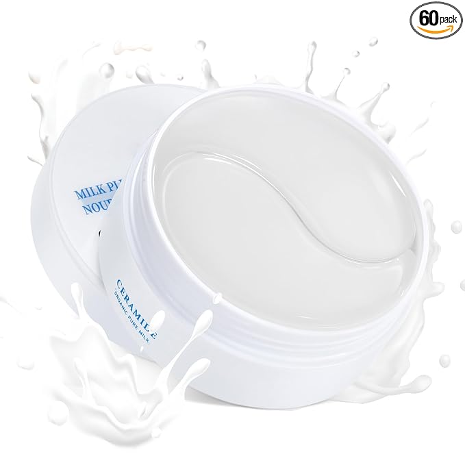 LAVONE Eye Mask - 30 Pairs Milk Under Eye Patches Skin Care Products - Eye Masks Skincare for Dark Circles and Puffiness, Reduce Wrinkles, Eye Bags and Fine Lines, for Women and Man - White