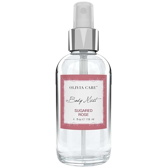Olivia Care Body Mist Spray Made with Natural Sugared Rose Fragrance Scent - Refreshing, Soothing & Moisturizing - Eliminate Odor with Fresh Floral Aroma