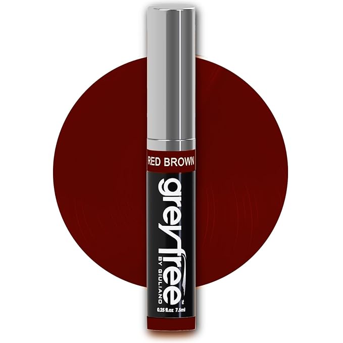Root touch up hair mascara temporary cover conceal gray roots hair lines eyebrows mens mustache and beards Red-Brown