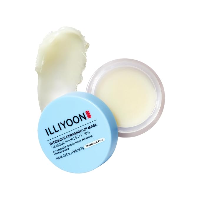 ILLIYOON Intensive Ceramide Lip Mask | 10,000ppm Ceramide for Barrier Repair & Deep Hydration, Non-sticky Vegan Formula, Overnight lip Mask & All-Day Balm, Fragrance-Free, Korean skincare, 0.24 fl.oz.