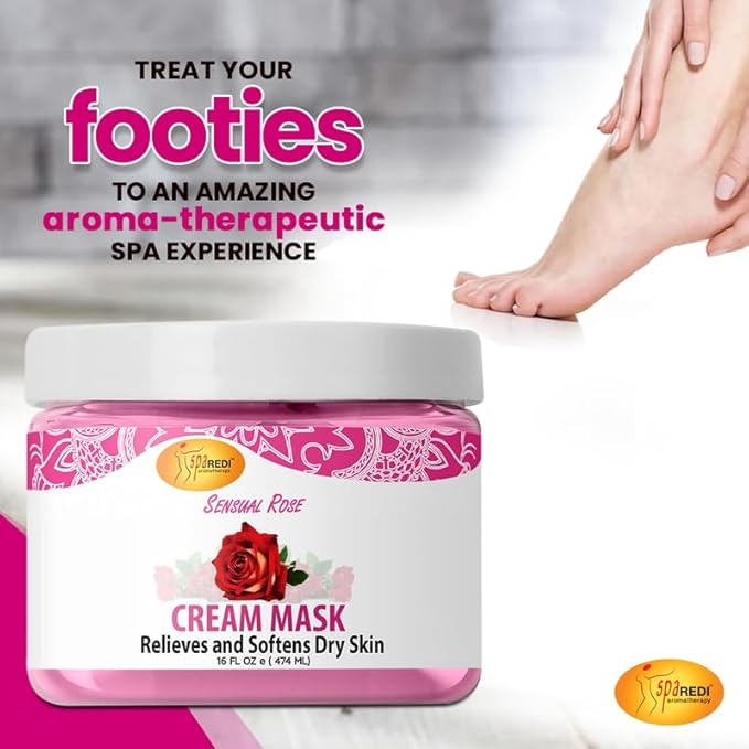 SPA REDI Professional Pedicure & Body Mask - A Concentrated Skin Repair Treatment So Potent, It Requires Gloves for a Visible Transformation on Tough Calluses and Severely Cracked Heels 16 Oz