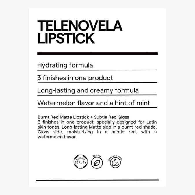 Sarelly, Lip Duo Telenovela 2-in-1 Matte Lipstick & Hydrating Lip Gloss, Red