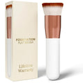 Flat Top Kabuki Foundation Brush – Even-Tone Skin in Seconds, Dense Synthetic Bristles, Aluminum & Plastic Handle, Streak-Free Full Coverage Finish – Makeup Foundation Brush for Liquid, Cream, Powder