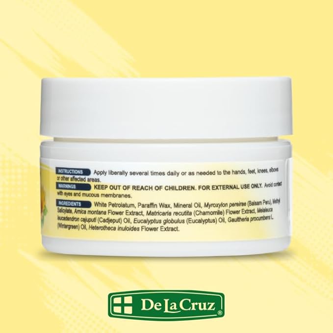 De La Cruz Arnica Salve Foot Care Cream for Dry Cracked Heels & Feet, Skin Care, Hand Salve, 24 Hour Moisture Balm - (Trial Size)