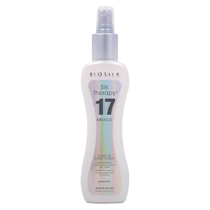 BioSilk Silk Therapy Miracle 17,Leave-In Conditioner for Dry & Damaged Hair,Reconstructs,Repairs & Hydrates, Adds Shine,Controls Frizz & Defines Curls, Sulfate-Free, Paraben-Free, Cruelty-Free,5.64 Oz