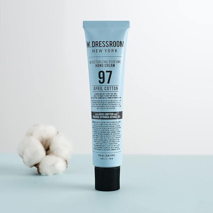 W.Dressroom Moisturizing Hand Cream for Dry Hands, Non-Greasy, Quick-Absorbing Korean Hand Lotion, Travel Size 1.69 fl oz (50 ml), No.97 April Cotton Scent