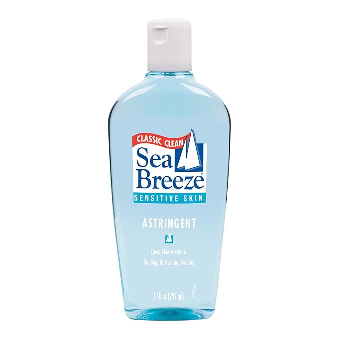 Sea Breeze Astringent Sensitive Skin - Facial Cleanser with Natural Oils for Deep Pore Cleansing and Acne Control - Refreshing Face Cleanser - 10 oz