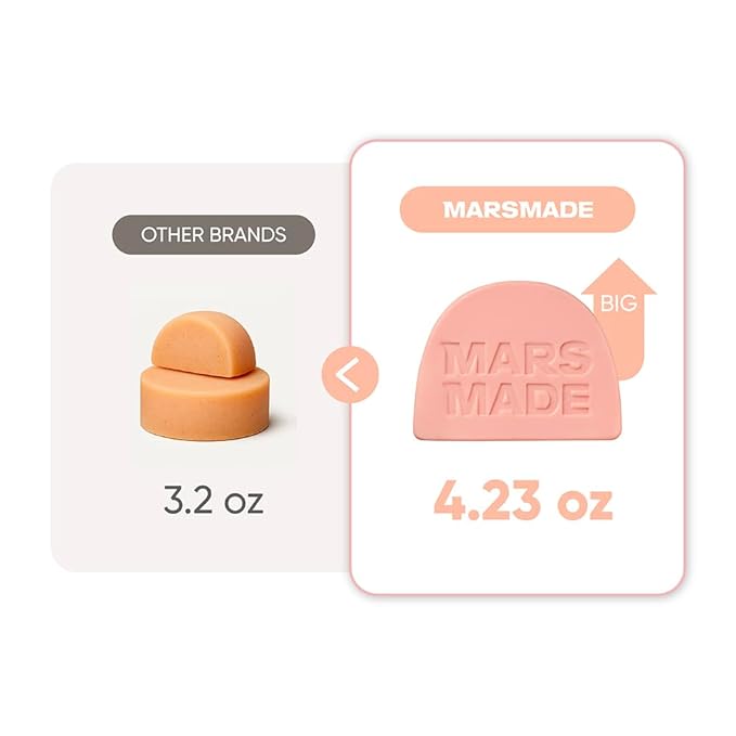MARS MADE Castor Oil Conditioner Bar - Nourishing & Soothing Natural Deep Conditioner for All Hair Types - Hair Moisturizing, Cleansing Solid Soap Bar - Zero Waste, No Animal Trials 3.5 oz