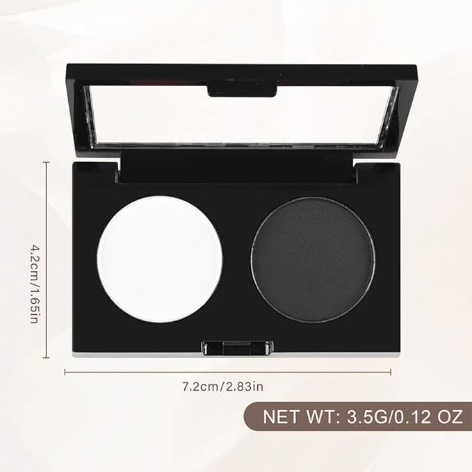 Duo Eye Shadow Powder，White&Black Matte Eyeshadow Makeup Palette，Neutral Shades Eyeshadow Palette for Woman Daily Eyes Looks，Highly Pigmented，Smooth, Blendable，sombras de ojos, Cruelty-Free 06