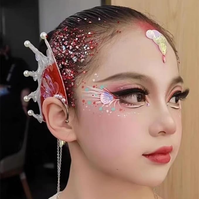 Go Ho Red White and Blue Body Glitter Set,4th of July Outfits for Women Reflective Glitter Makeup,Red White Bue Holographic Long Lasting Chunky Sequins Glitters,4th of July USA Accessories