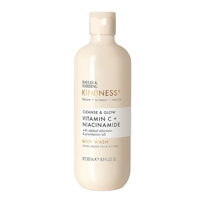 Baylis & Harding Kindness + Vitamin C & Niacinamide, Orange & Mango Fragrance, 16.9 fl. oz Cleanse & Glow Body Wash (Pack of 3) - Biodegradable Formula - Vegan Friendly