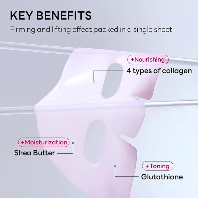 Mediheal Hyper Collagen - Collagen Real Deep Mask, Overnight Firming & Hydrating Gel Mask, Pore Appearance Refining, Plumping & Elasticity Care, Korean Skincare (10ea)