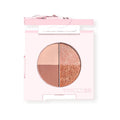 Mini Eyeshadow Palette, Matte & Shimmer Quad for Women, Travel-Friendly, Cream Stick, Smokey Nude, Glitter, Primer Powder Set (Maple Mocha)