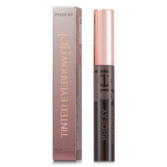 PHOFAY Colored Eyebrow Gel 10ml / 0.34 fl oz – Spiral Brush for Smooth Use, 2-in-1 Brow Styling Gel & Mascara, Volumizing tinted brow gel, Smudge-Resistant, Long-Wearing & Waterproof- SOFT BROWN(#04)