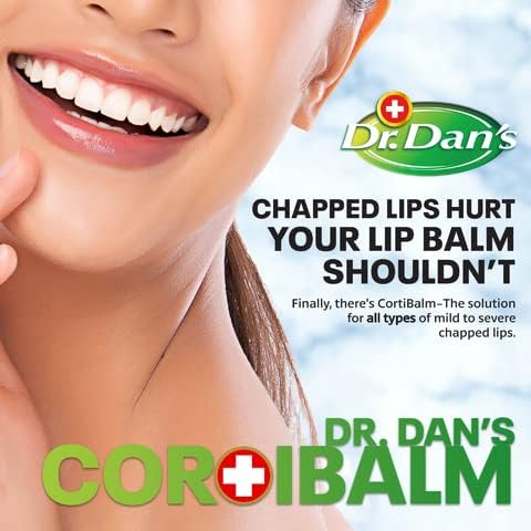 Dr. Dan's Cortibalm - 2 Pack - for Dry Cracked Lips - Healing Lip Balm for Severely Chapped Lips - Designed for Men, Women and Children