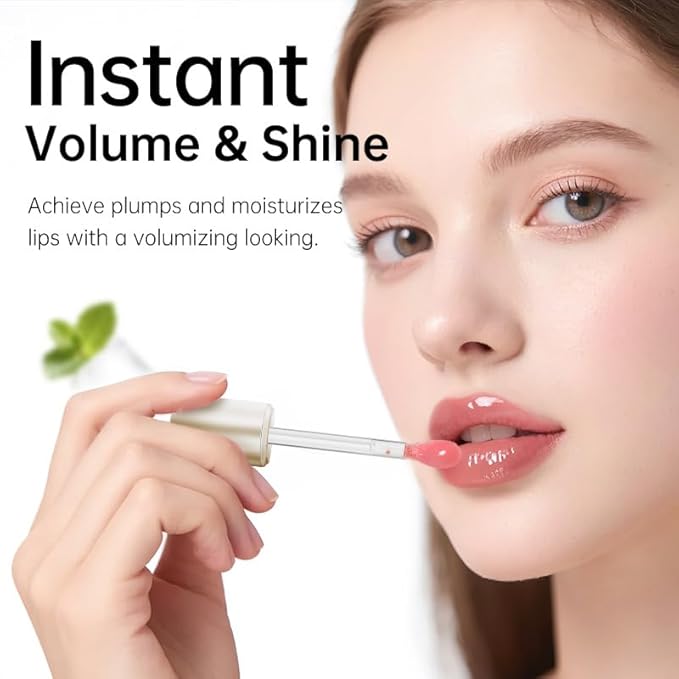 Catkin Lip Plumper Gloss, Tinted Lip Serum with Hyaluronic Acid & Jojoba Oil, Non-sticky Volumizing Hydrating Formula for a High Shine Maximum 3D Look, Plump & Soft Lips 0.12 Fl Oz - C04 Fuchsia Gold