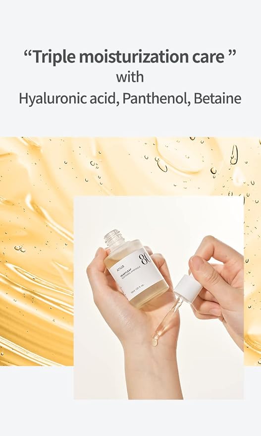 Anua Heartleaf 80 Soothing Ampoule, Hydrating Facial Serum for Glass Skin, Hyaluronic Acid, Panthenol, Lightweight, Non-Greasy Formula, Korean Skincare, 1.01 fl.oz