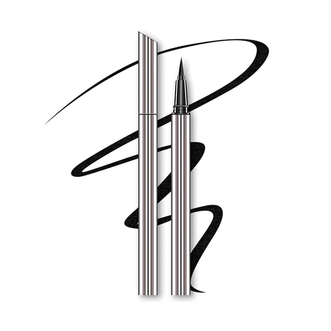 Liquid Eyeliner Waterproof – Intense Black, Ultra Fine Tip, Smudge & Smear Proof, Long Lasting, Easy to Apply for Winged Liner & Precise Lines, Beginner Friendly, 0.6ml