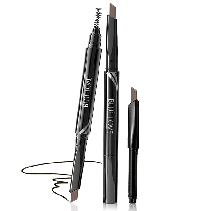 BLUE LOVE Eyebrow Pencil with Refillable Replacement Pack – Long-Lasting, Smudge-Proof, Waterproof, and Natural Finish for All Skin Types (03 Light Coffee)
