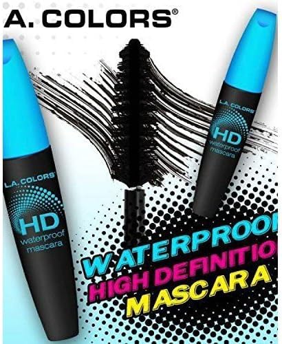 L.A. COLORS HD Waterproof Mascara, Very Black - Carded CBMS314 (Pack of 2)