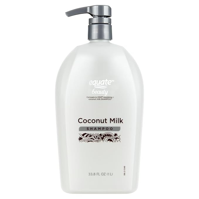Equate Coconut Milk Moisturizing Nourishing Daily Shampoo, Strengthens hair, leaving it glowing, 33.8 fl oz Bottle