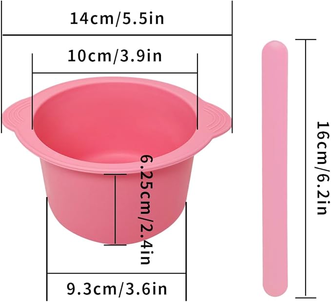 KVZVK Silicone Wax Bowl Non-Stick Hair Removal Pot Liner with Wax Spatula (Pink)