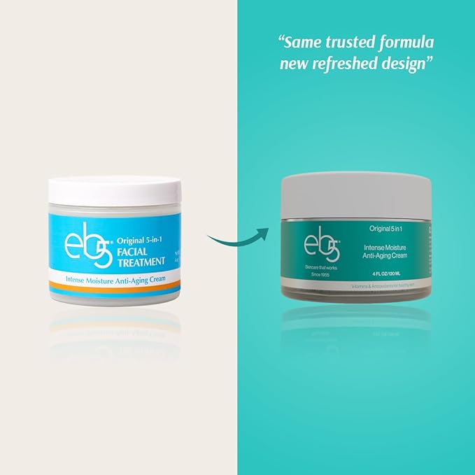 eb5 Intense Moisture Anti Aging Moisturizer Face & Neck Cream- Tone Tighten Skin with Retinol, Fade Fine Lines & Wrinkles with Vitamin E, A & B5-1.7oz.