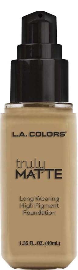 L.A. COLORS Truly Matte Foundation, Medium Beige | 1.35 Fl. Oz. | Pack of 2