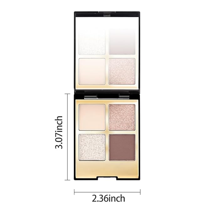 CAKAILA 4 Colors Eyeshadow Makeup Palette,Nude Rose Gold Brown Natural Neutral Nude Eye Shadow Palette with Mirror,Long Lasting Naturing-Looking,Waterproof,Travel Size