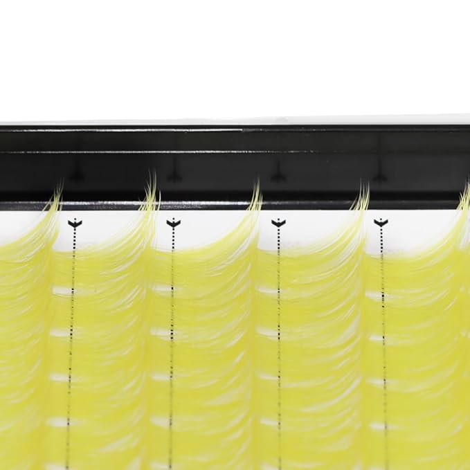 Wide Stem With Various Colored False Eyelashes D Curl Eyelash String 10-20mm Choose Professional Makeup Personal Eyelash String Grafted Eyelash Extension Cluster（Yellow -10-12-14-16mm Mixed）