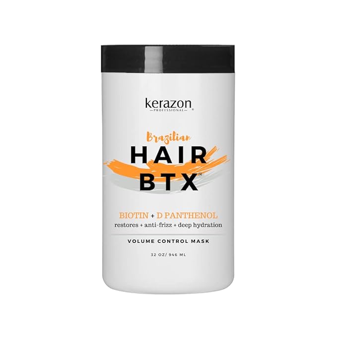 Kerazon Brazilian Hair BTX Treatment For All Hair Types + Sulfate Free and Sodium Free Shampoo & Conditioner KIT
