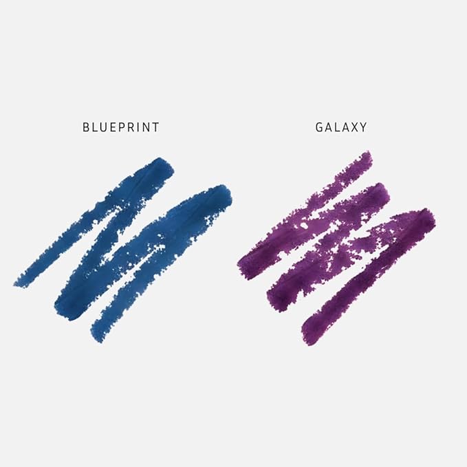 LITHE BEAUTY Smudge-Proof Gel Eyeliner Pencil Set, Long Wear Retractable Eyeliner with Ultra Thin Tip & Angled Brush, High Definition Vegan Makeup Duo in Shades Blueprint and Galaxy