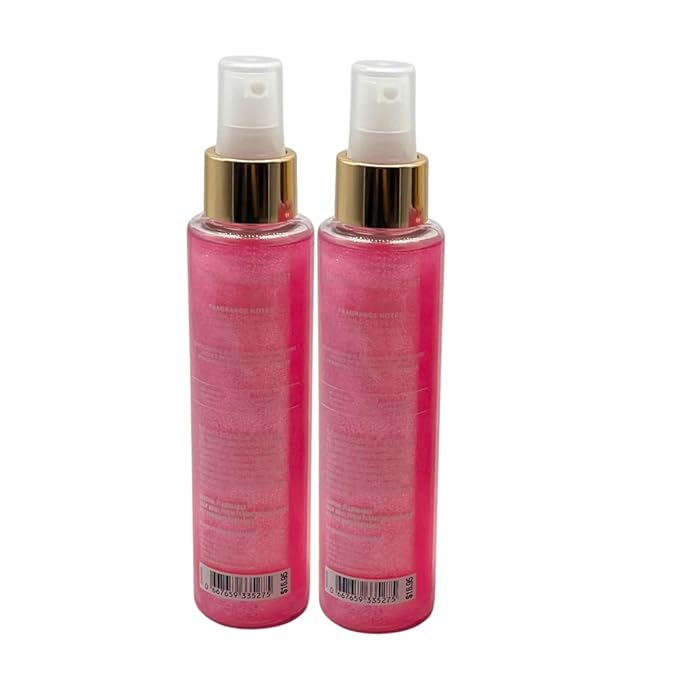 Bath & Body Works SWEETHEART CHERRY Diamond Shimmer Mist for Women 2-piece Set with a Red Bow for Holidays – 4.9 fl oz each