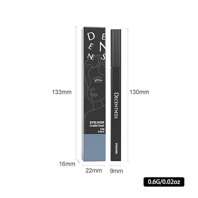 DECENTNESS Liquid Eyeliner, Eyeliner Pen with Ultra-fine Tip,Waterproof Long Lasting Makeup, Black, 0.02 fl oz