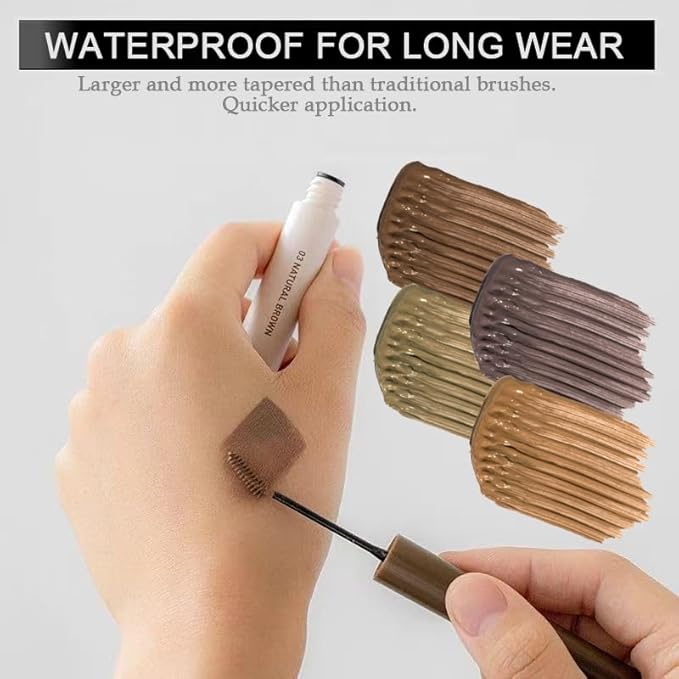 2 Pcs Tinted Eyebrow Cream,Ultra-Fine Brush Tinted Brow Gel Waterproof Long Wear Eye Brow Mascara Transfer-proof Natural Brow Makeup without Clumping, Cold Gery