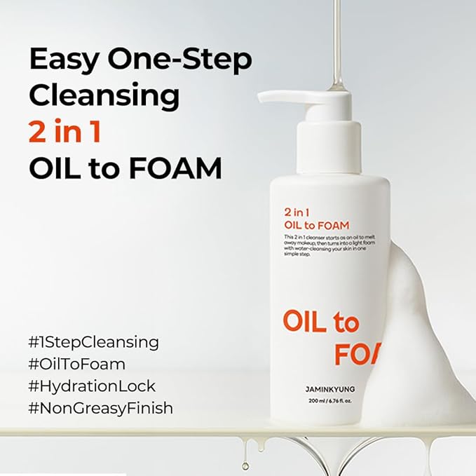 1-Step Oil-to-Foam Face Cleanser, Pore Minimizing & Blackhead Remover, Melting Cleansing Oil for Daily Makeup Removal, Sebum Control Korean Skin Care (6.76 fl oz)