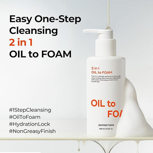 1-Step Oil-to-Foam Face Cleanser, Pore Minimizing & Blackhead Remover, Melting Cleansing Oil for Daily Makeup Removal, Sebum Control Korean Skin Care (6.76 fl oz)