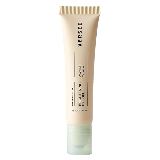 Versed Weekend Glow Eye Gel - Caffeine Under Eye Cream for Dark Circles - Vitamin C Treatment for Dark Spots, Wrinkles & Bags for Under Eyes - (.5 oz)