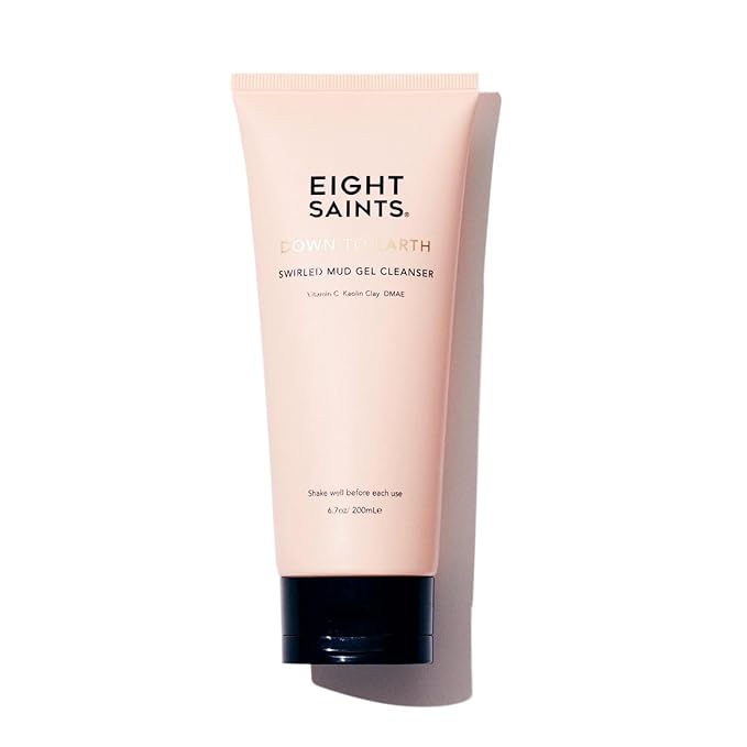 Eight Saints Down To Earth Mud Gel Face Wash, Gentle & Effective Anti Aging Cleanser, Makeup Remover, Nourishing & Hydrating Cleanser, with Vitamin C, Kaolin Clay, & Ylang Ylang Flower Oil, 6.7 oz
