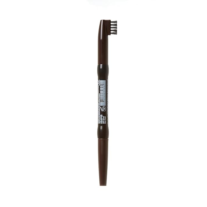 KISS NEW YORK Professional Long-Lasting Eyebrow, Retractable Eyebrow Pencil, Rich Pigmentation, Coconut Oil Infused, Built-In Brush Brow, Shapes, Define, Fills Brow, Eye Makeup (Dark Brown)